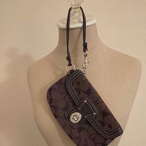 Brown coach wristlet